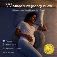 Adjustable belly wedge on Momcozy pillow adapts to trimester needs