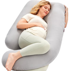 Momcozy pregnancy pillow full-body U-shaped supports head to toe for comfortable sleep