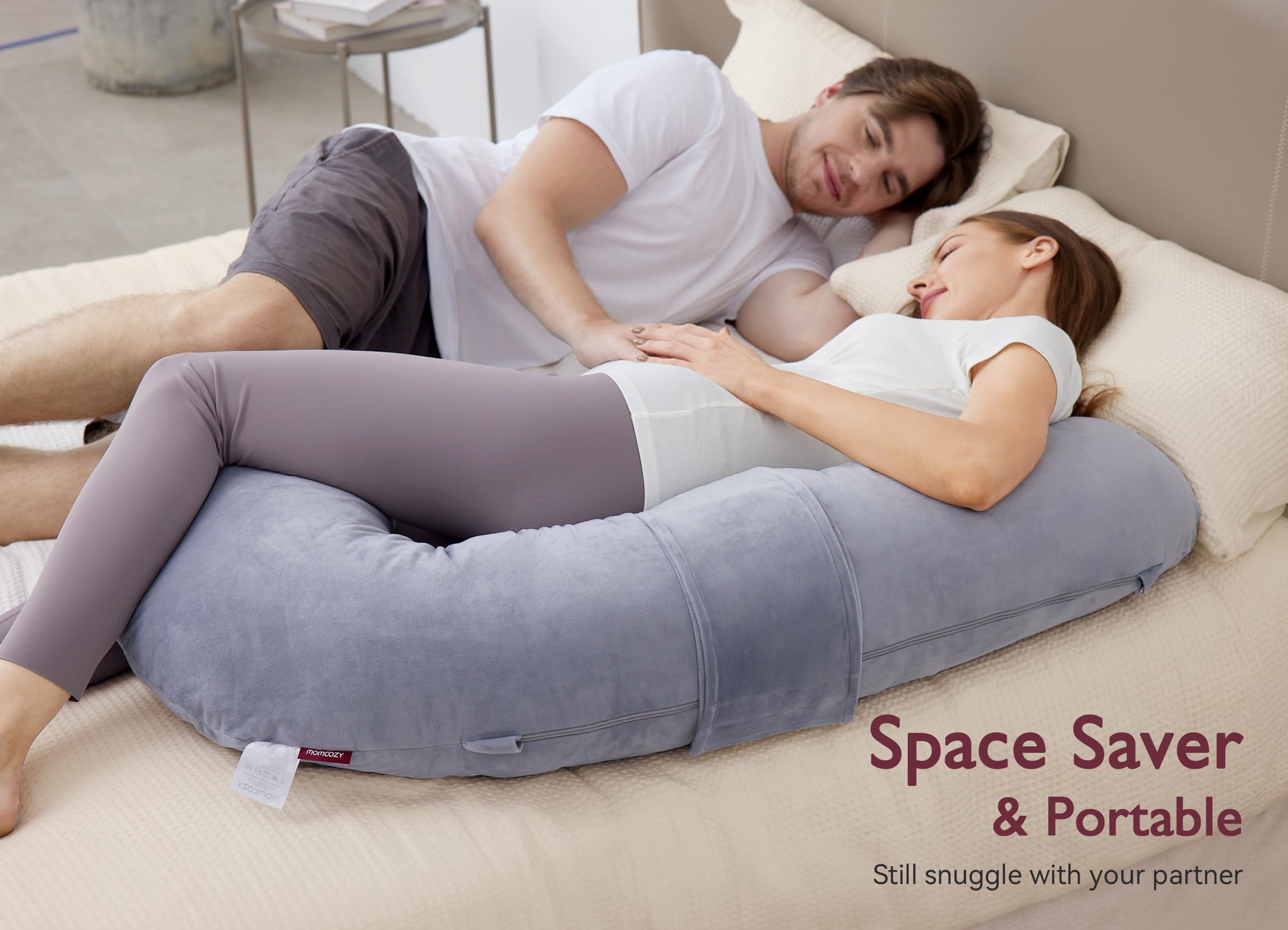 Momcozy space-saving design keeps cozy by the bed without crowding