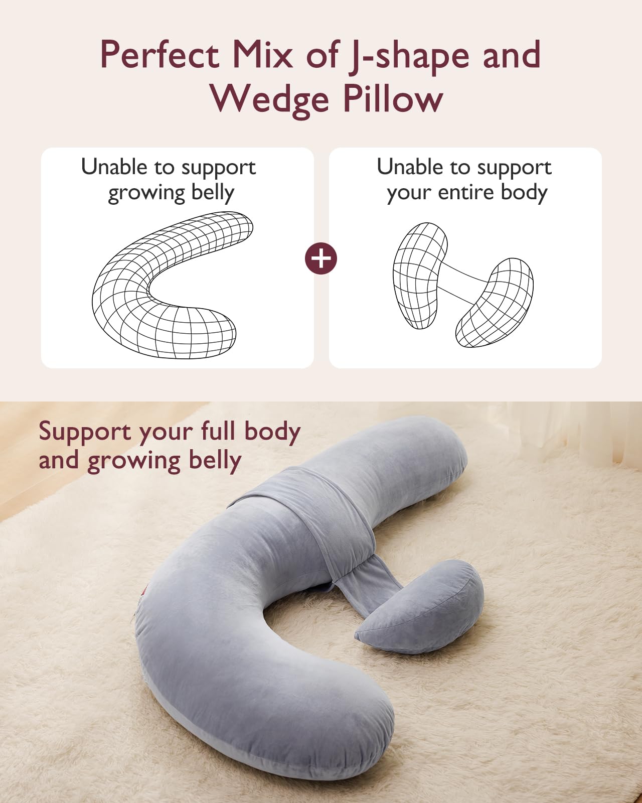 Momcozy velvet grey cover adds soft, breathable comfort