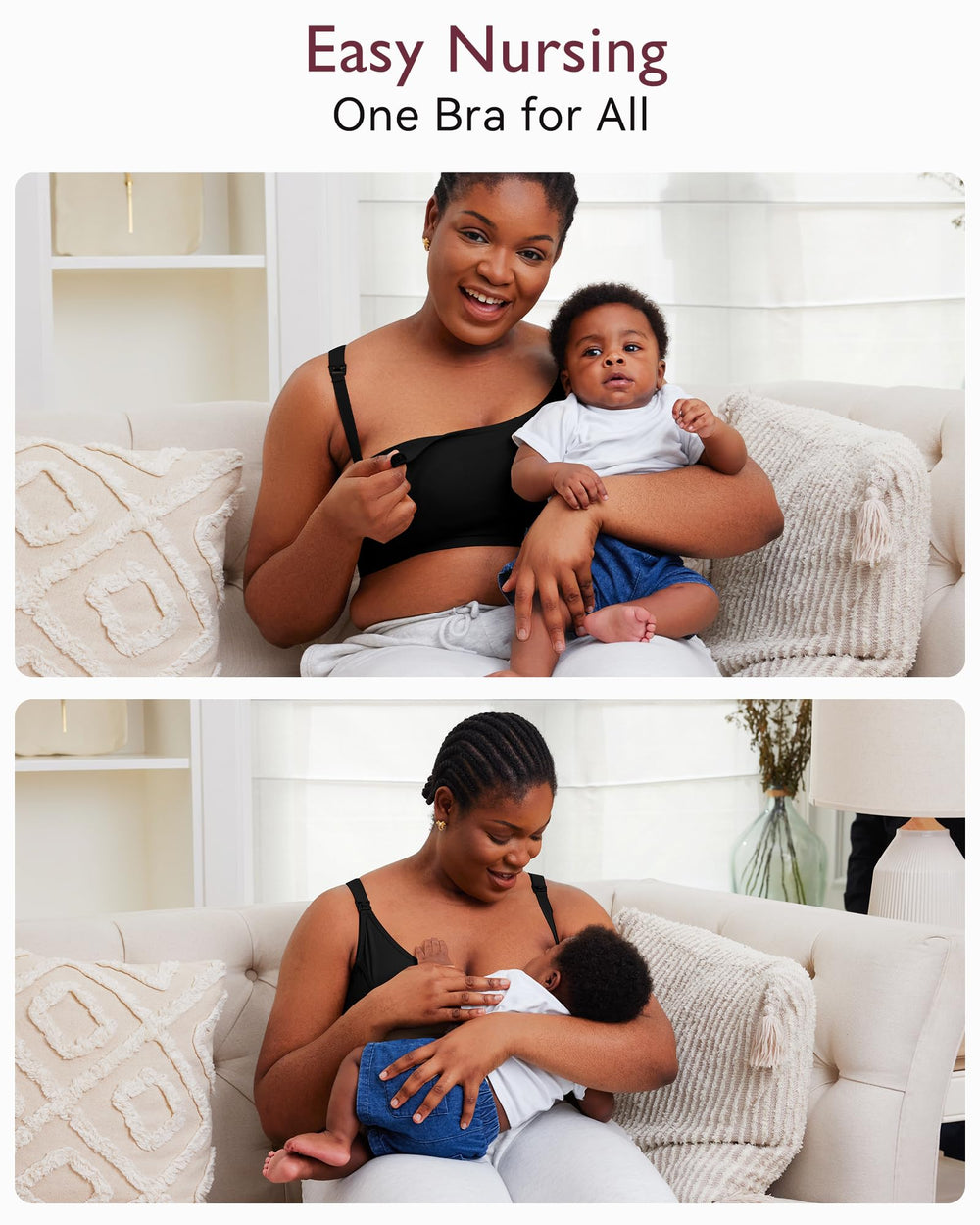 Momcozy breathable cotton fabric closeup emphasizes all day wear comfort.