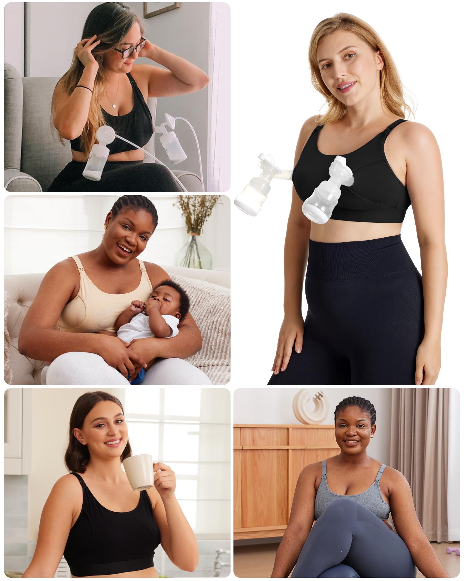 Momcozy mom nursing scene illustrates discreet one step feeding.