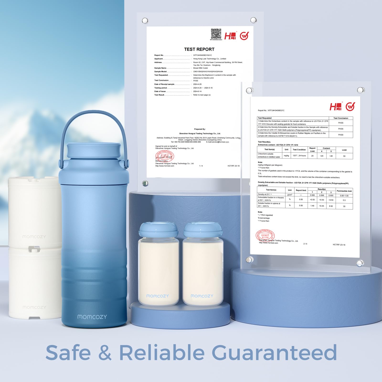 Momcozy replaceable bottles and nipples for flexible feeding.