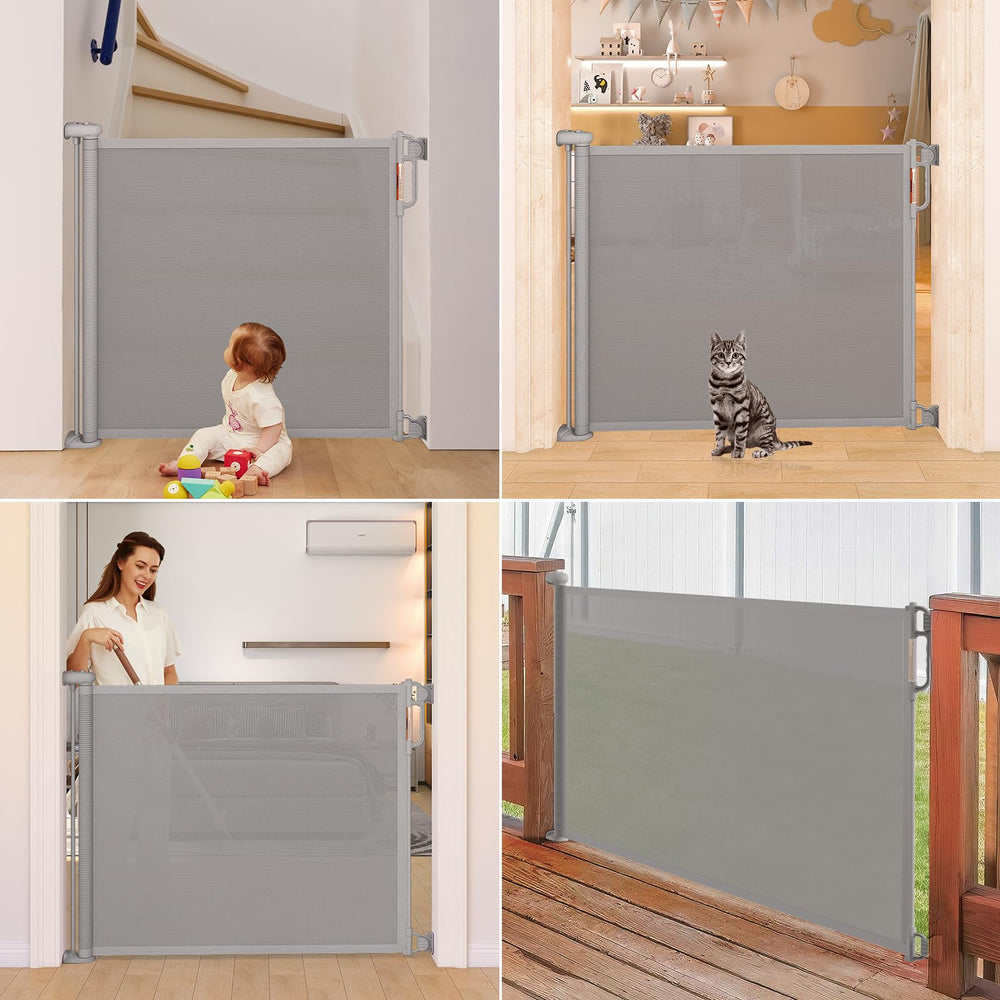 Momcozy retractable baby gate indoor outdoor suitable for stairs and hallways