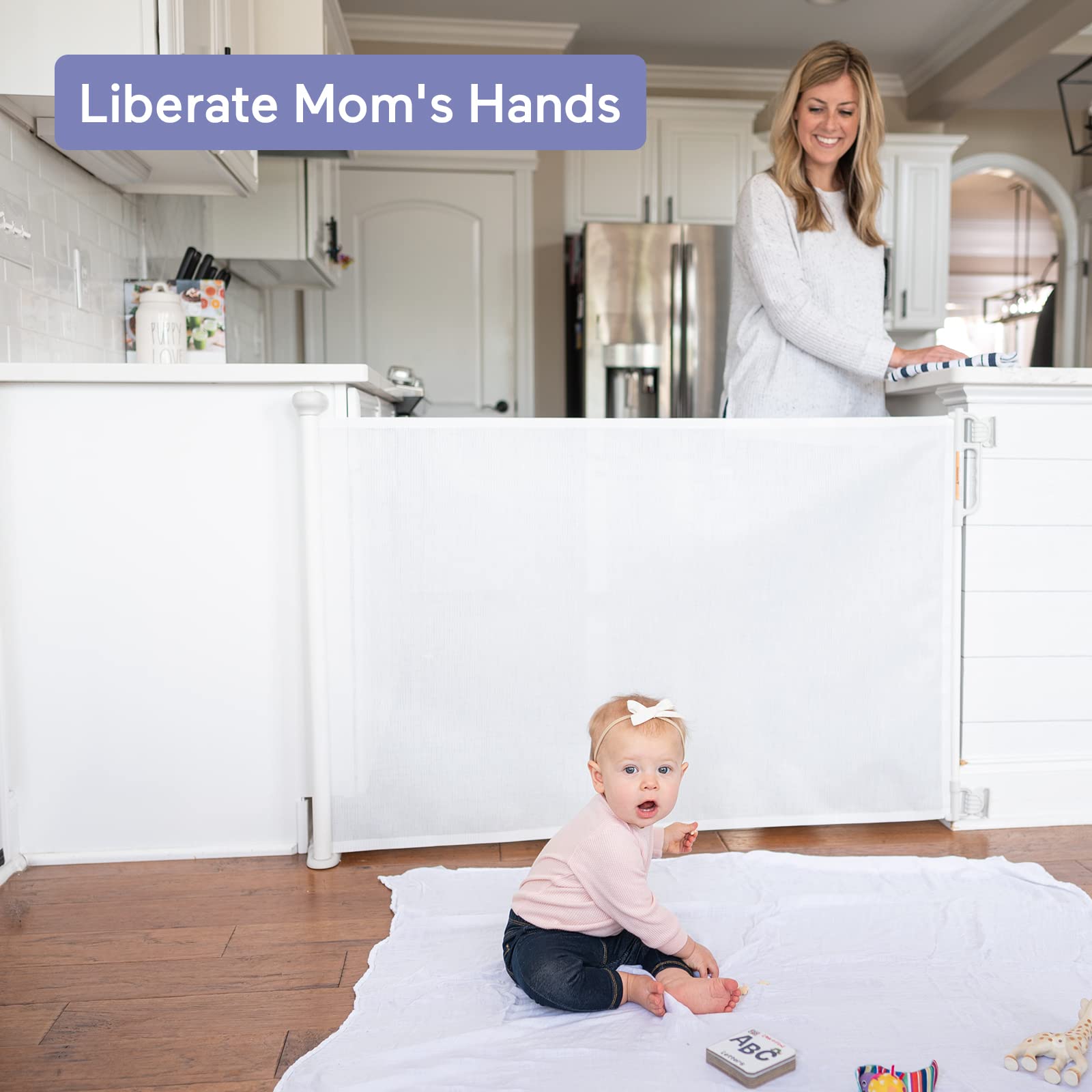 Momcozy retractable baby gate safety standards badge for compliance