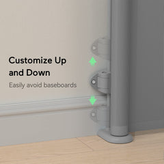 Momcozy retractable gate height-33in keeps toddlers contained at eye level