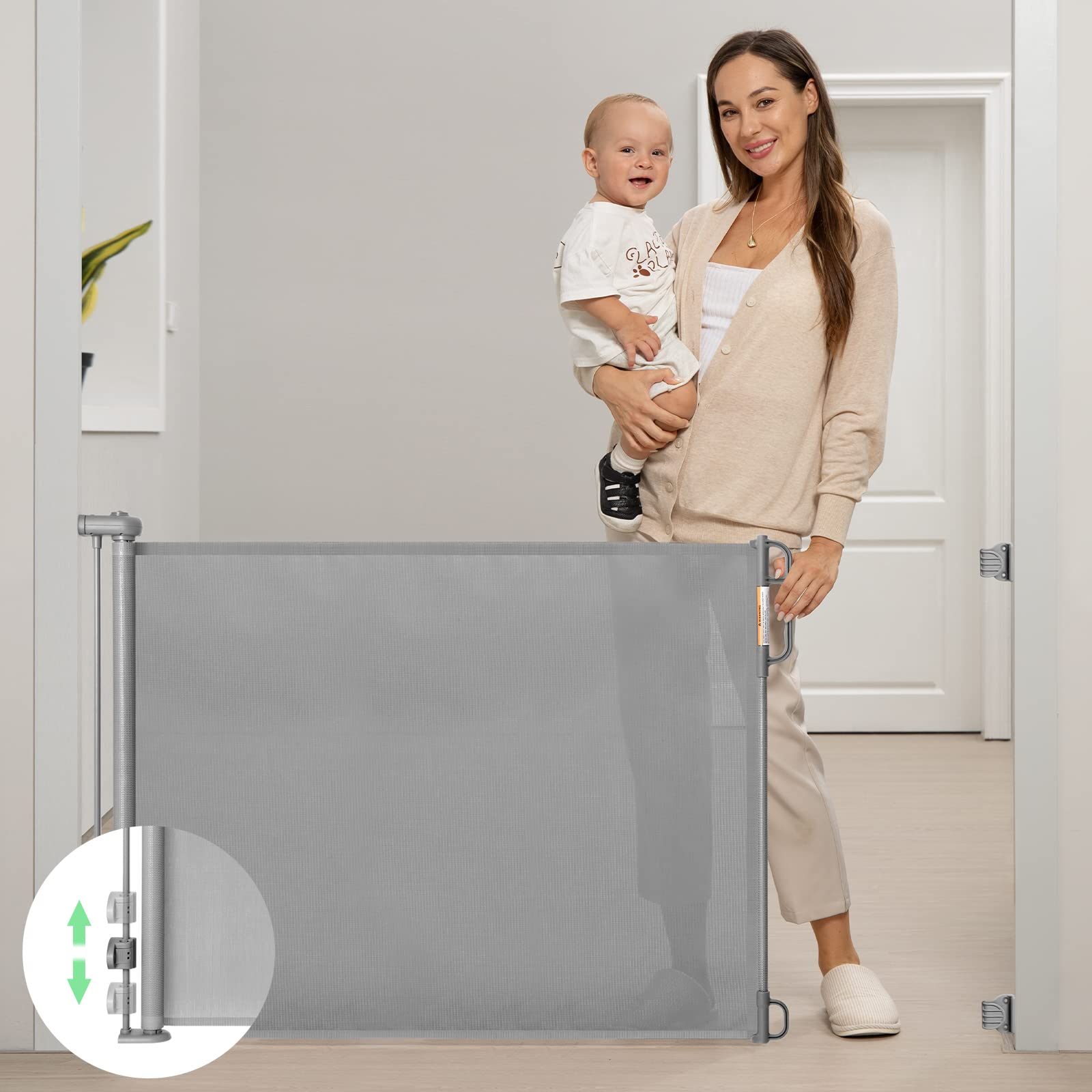 Momcozy retractable gate wide-71in coverage for large openings