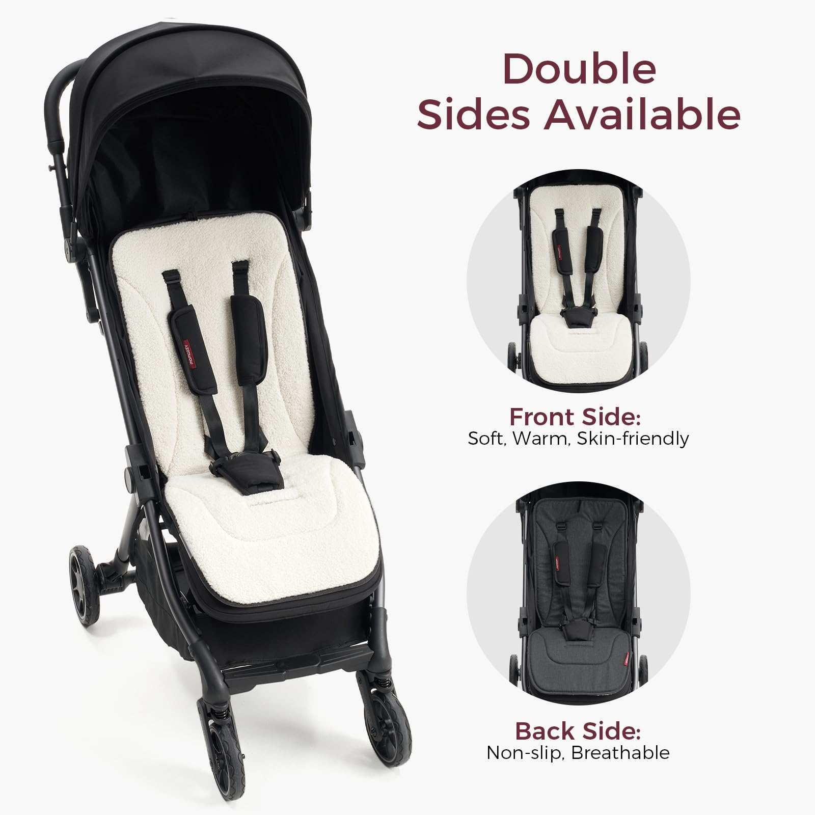 Momcozy reversible-stroller-cushion all-season-side keeps baby comfortable in any weather