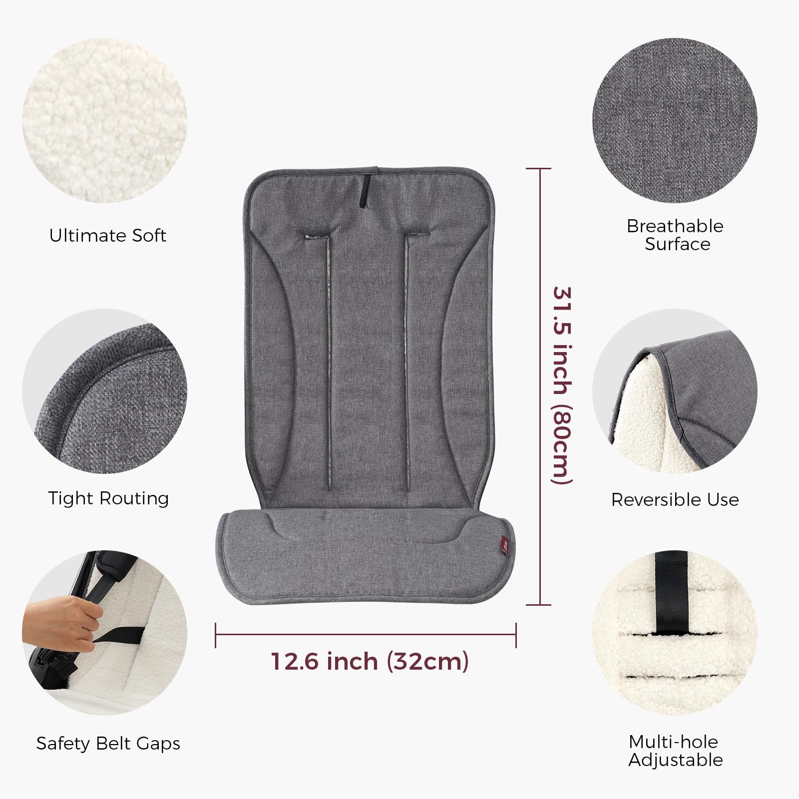 Momcozy reversible stroller cushion all-season side offers breathable comfort