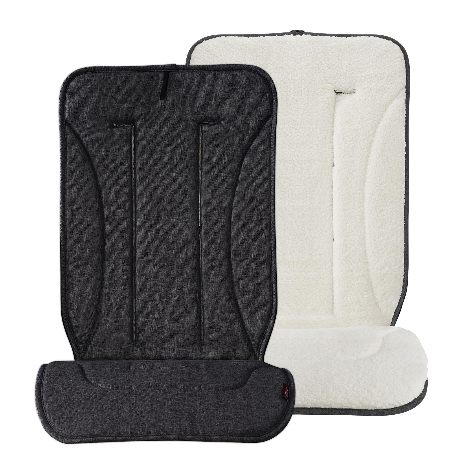 Momcozy reversible-stroller-cushion winter-side provides cozy warmth on cold rides