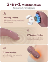 Momcozy lactation massager controls with buttons for one-handed use