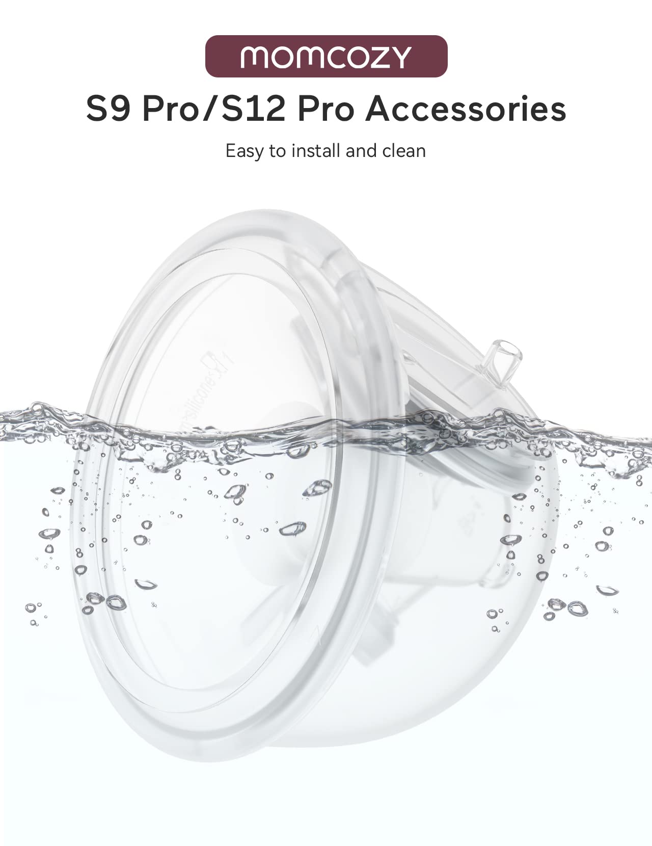 Momcozy S9 Pro/S12 Pro milk collector 180ml for hands-free pumping sessions.