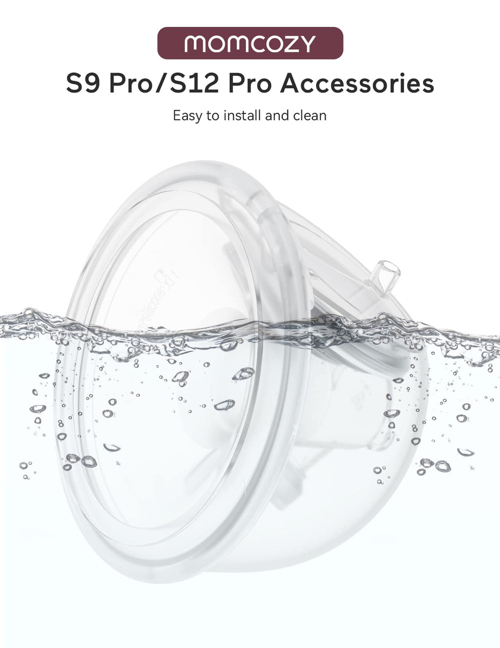 Momcozy S9 Pro/S12 Pro milk collector 180ml for hands-free pumping sessions.
