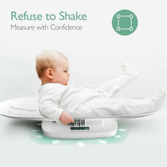 Momcozy scale height measurement display shows combined height and weight at a glance