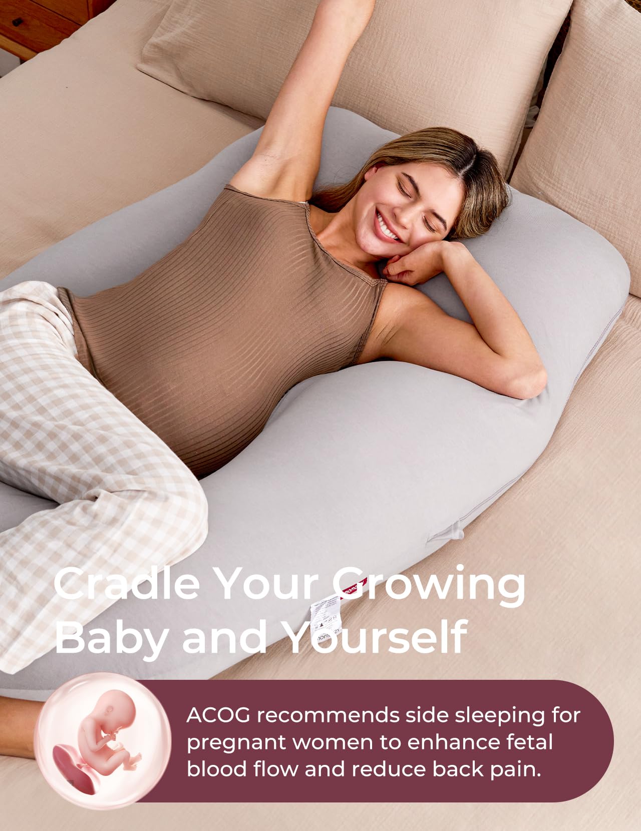 Momcozy pillow filled with long silk cotton for balanced comfort