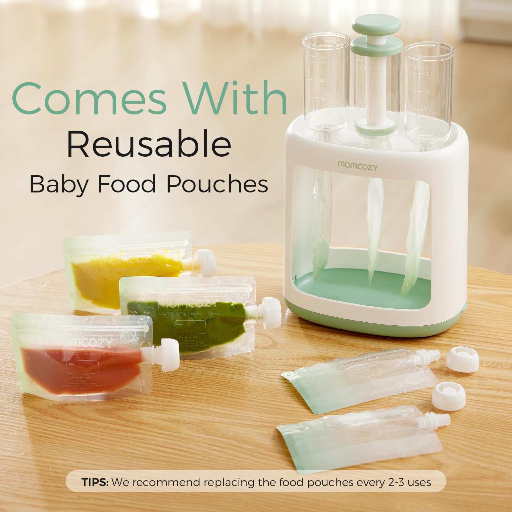 Momcozy Squeeze Station filling process enables easy, mess-free batch preparation.