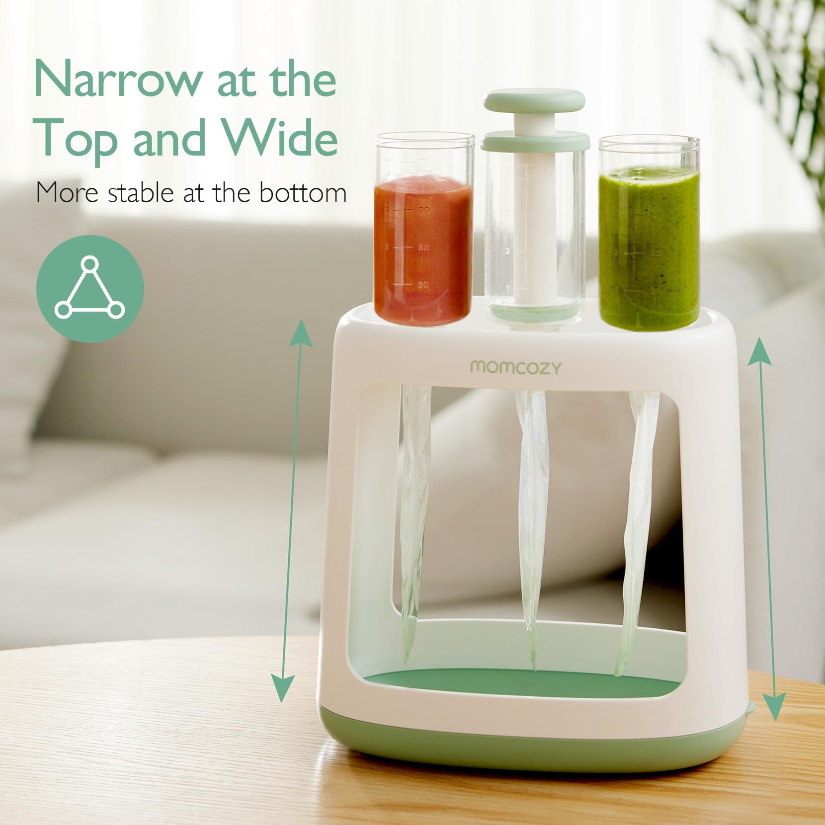 Momcozy Squeeze Station reusable pouches pack supports waste-free feeding.