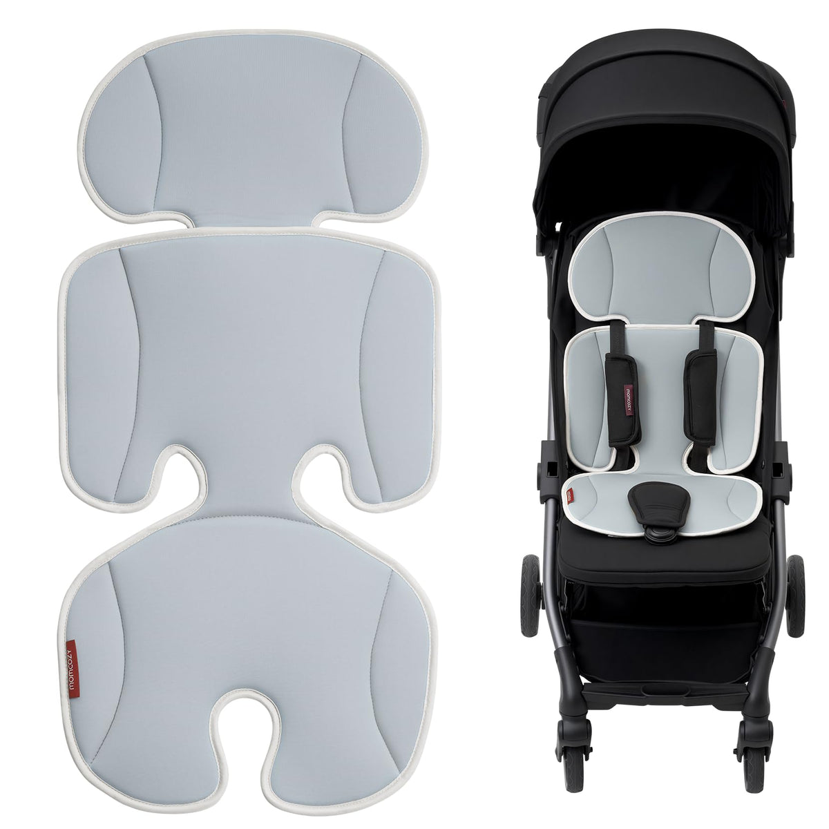 Momcozy stroller cooling pad front view delivering breathable cooling for hot days.