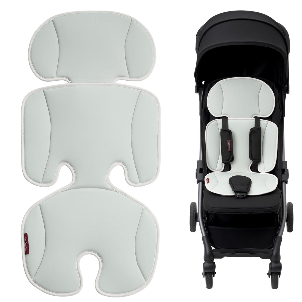 Momcozy stroller cooling pad top view showing breathable fabric for baby comfort