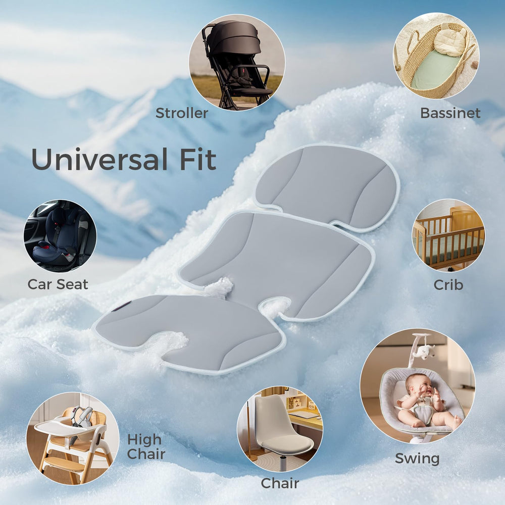 Momcozy cooling pad universal-fit view demonstrates compatibility with various gear.
