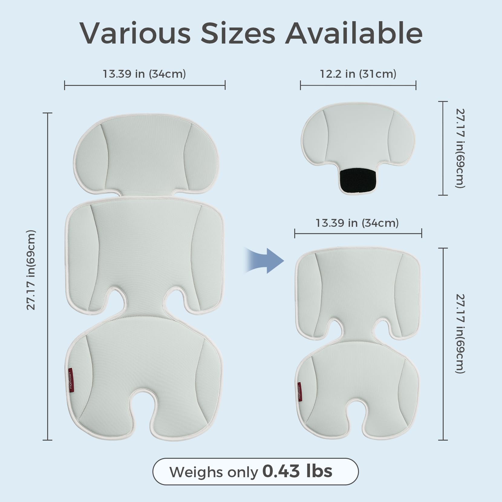 Momcozy stroller cooling pad universal fit for standard harness systems