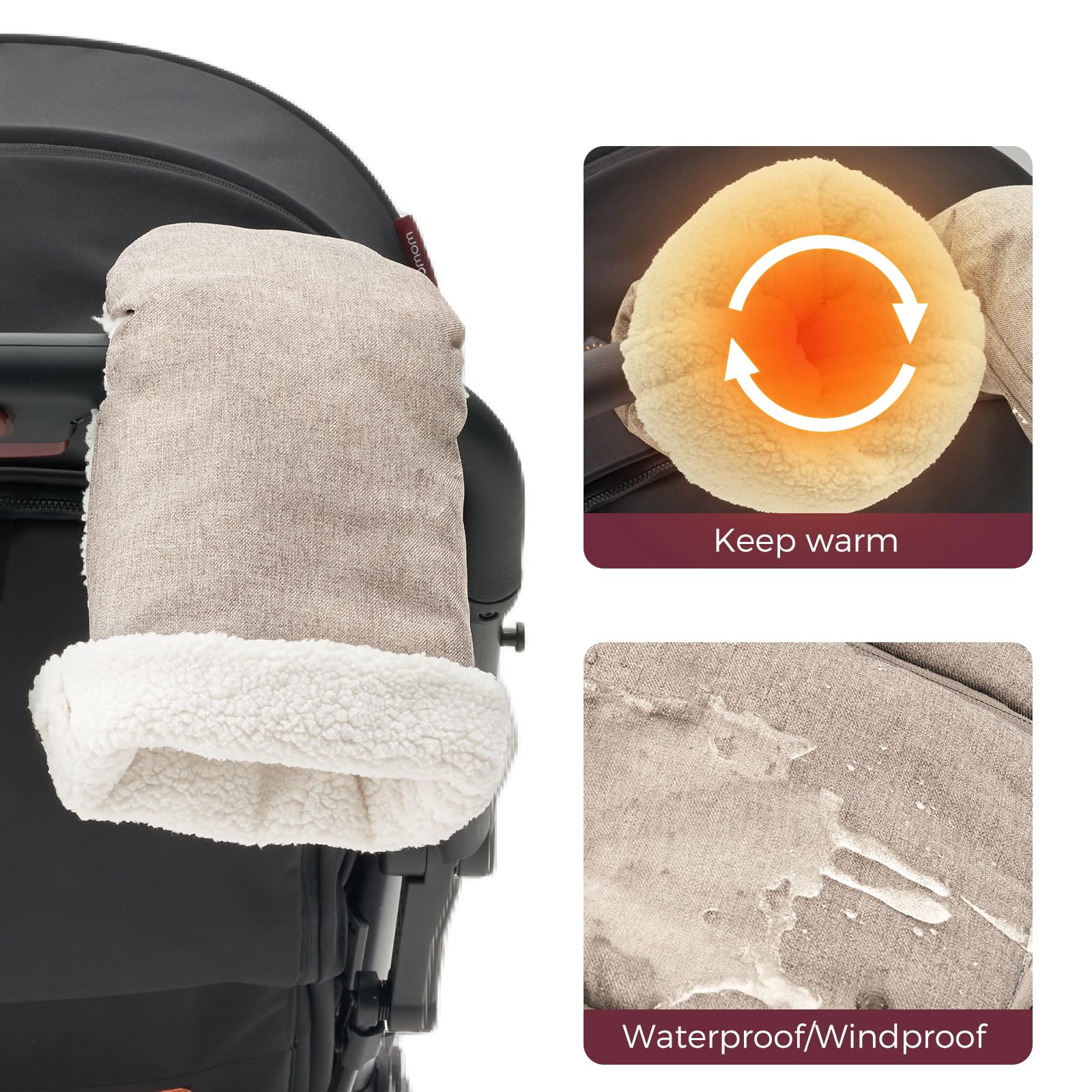 Momcozy Stroller Gloves adjustable-coverage lets you customize warmth as weather shifts.