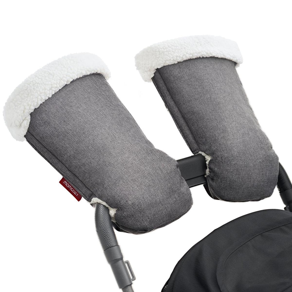 Momcozy Stroller Gloves warmmuffs close-up showing ultra-soft material for winter comfort