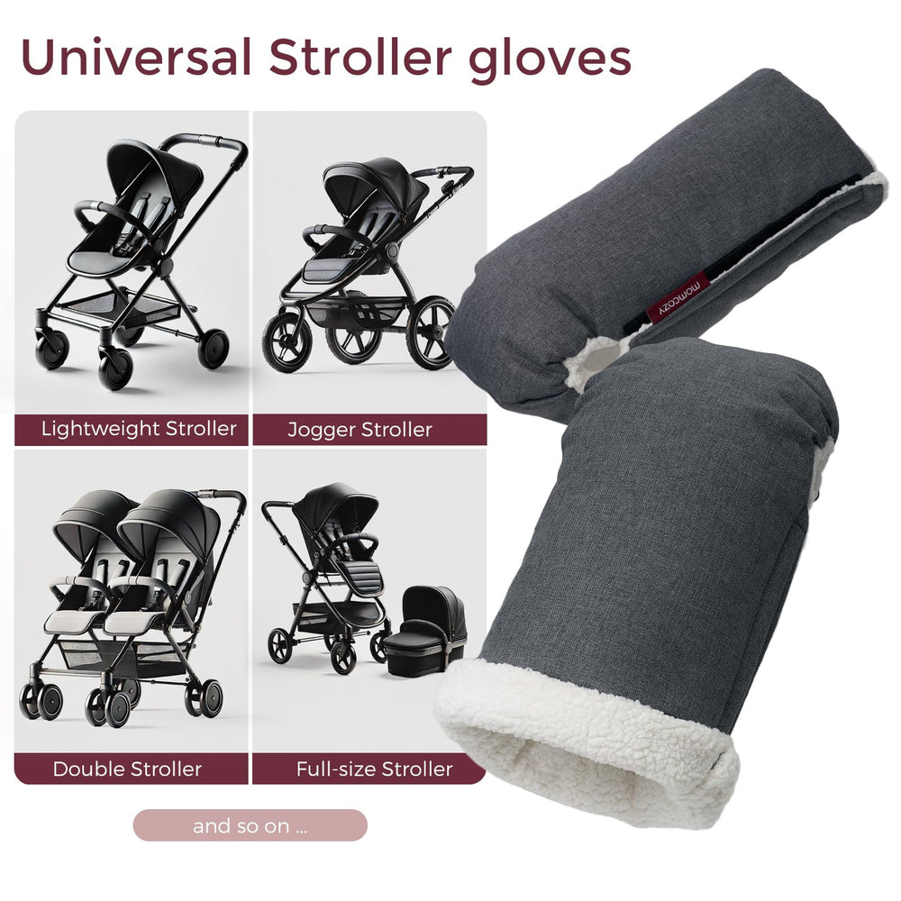 Momcozy Stroller Gloves Warmmuffs universal fit grips most stroller handles.