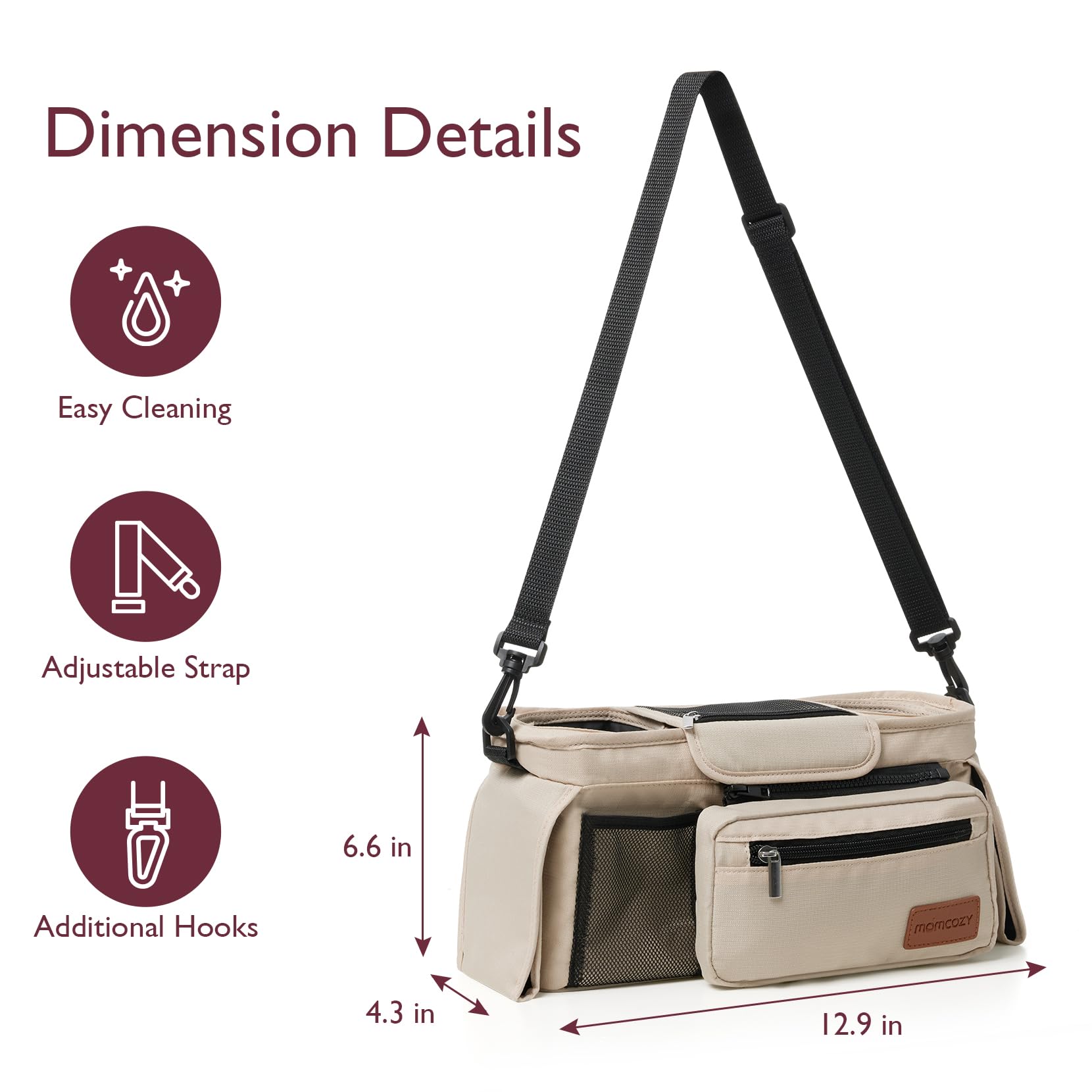 Momcozy stroller organizer easy-clean feature after messy outings