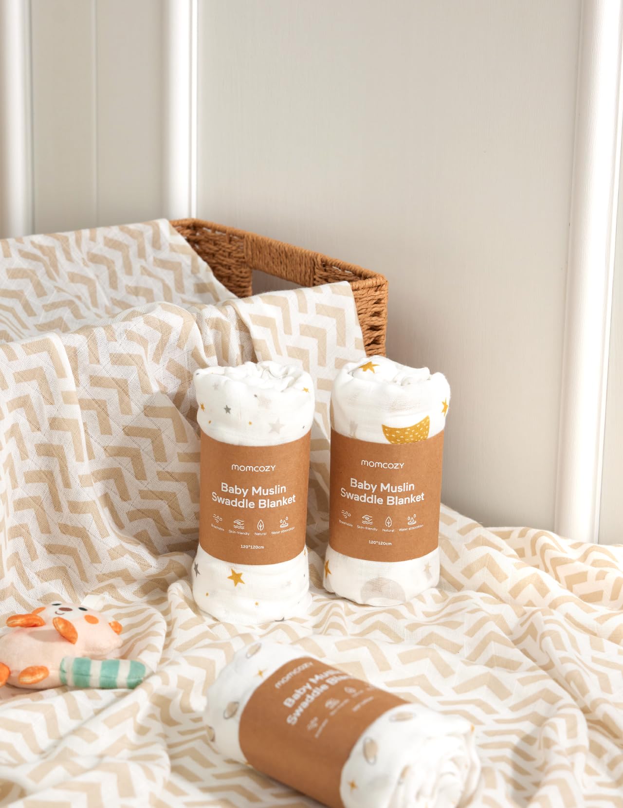 Momcozy swaddle blanket durable and machine-wash friendly for busy parents.