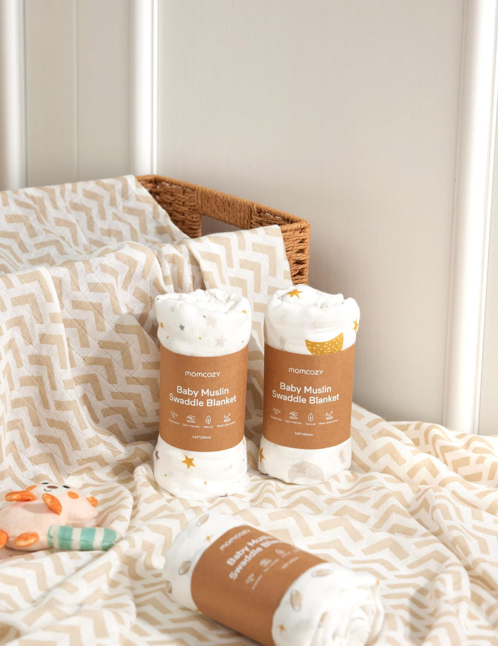 Momcozy swaddle blanket durable and machine-wash friendly for busy parents.