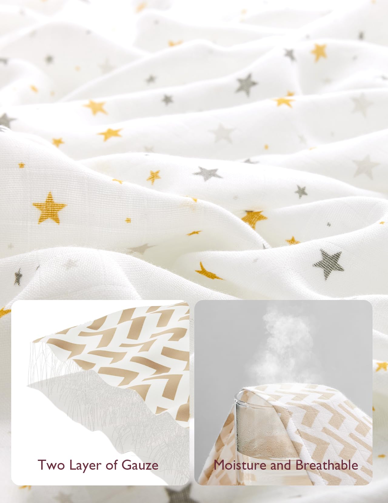 Momcozy swaddle blanket available in unisex colors to match nursery decor.