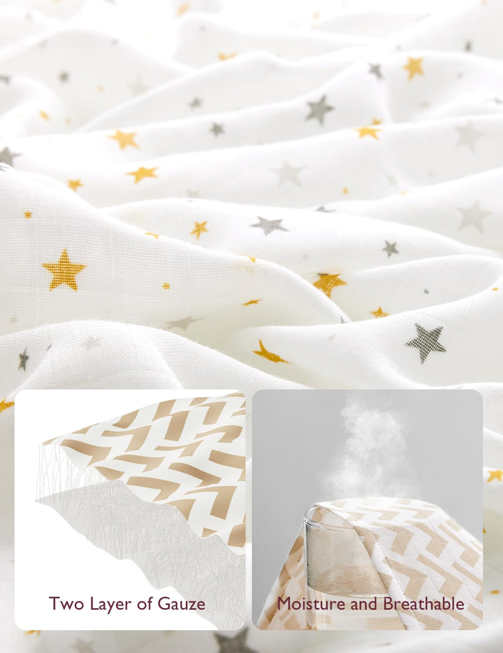 Momcozy swaddle blanket available in unisex colors to match nursery decor.