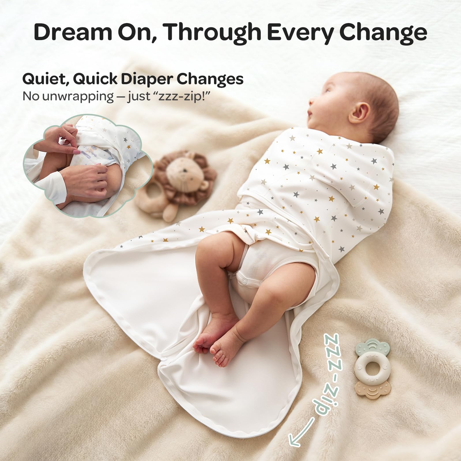 Momcozy bamboo fabric close-up shows breathable soft texture for all-night comfort.