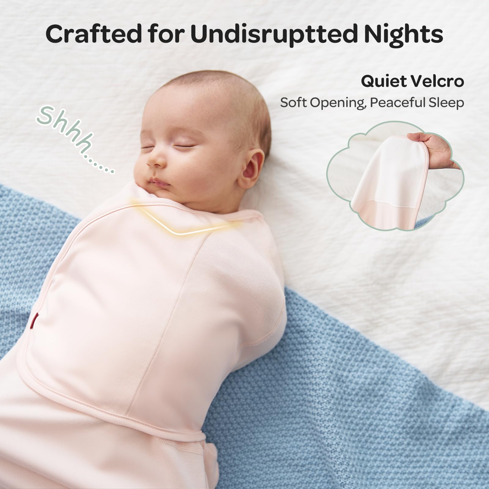 Momcozy swaddles bloom closeup fabric highlights soft material ideal for sensitive newborn skin.