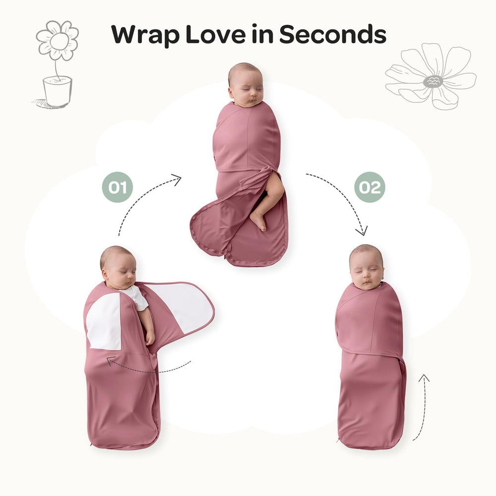 Momcozy swaddles bloom easy-tear-tab highlights quick bedtime changes.