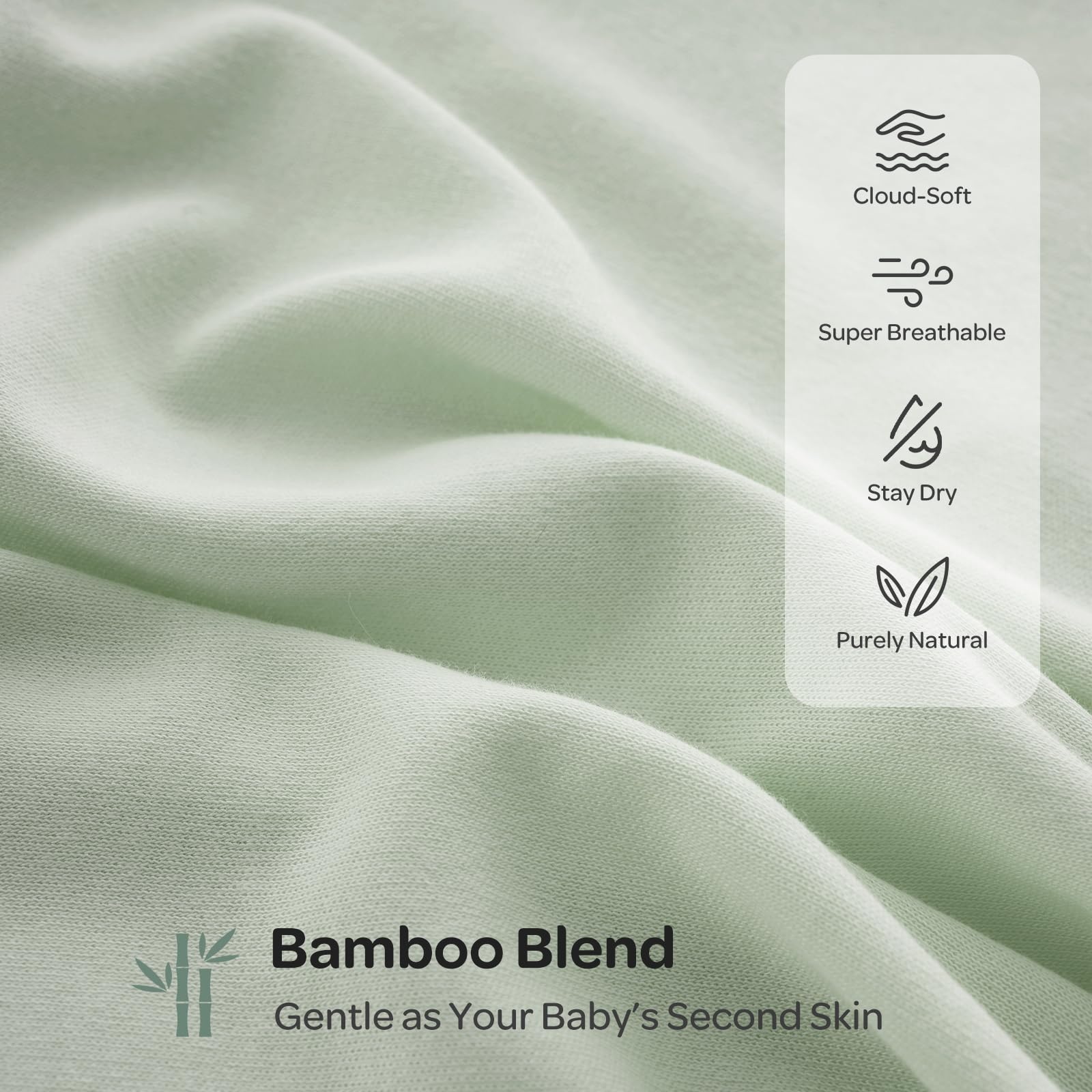 Momcozy Serenity OEKO-TEX label on fabric indicates chemical-free baby skin care.