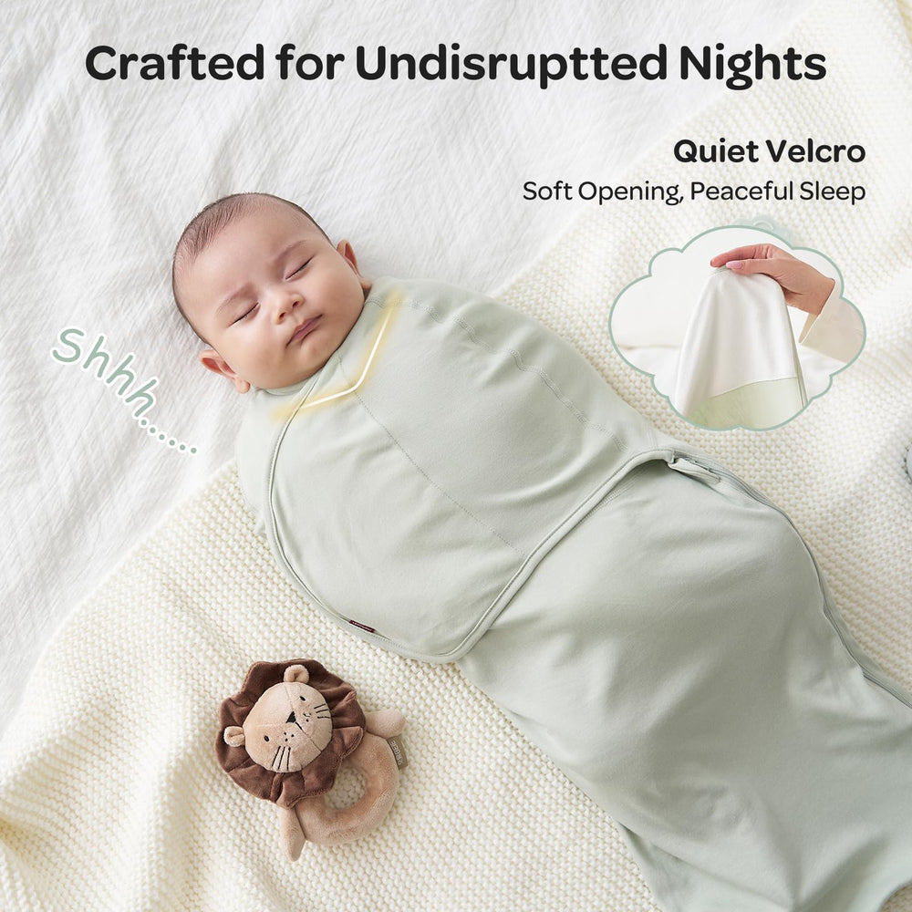 Momcozy Serenity swaddles with velcro-fastener showing easy secure adjustments.