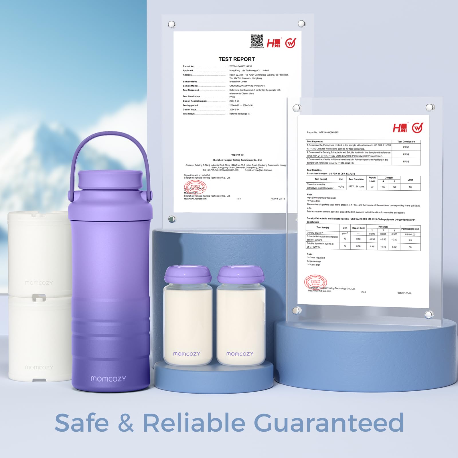 Momcozy two bottles allow separate warm and cold milk storage.