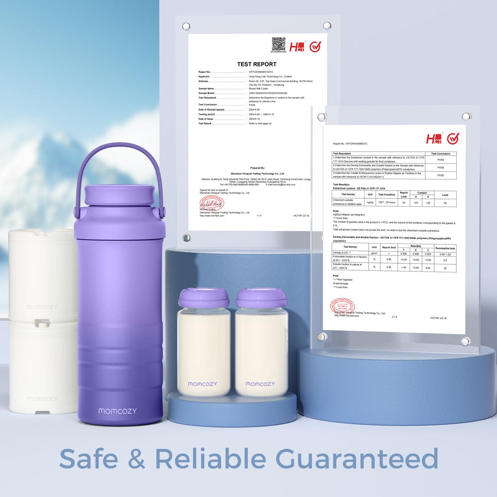 Momcozy two bottles allow separate warm and cold milk storage.