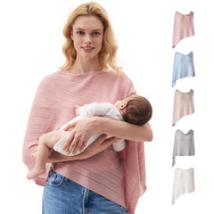 Momcozy pink ultra-light nursing cover with full coverage for breathable privacy during feeding