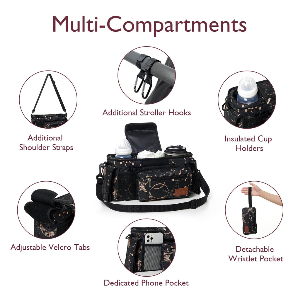 Momcozy universal stroller organizer detachable phone bag keeps essentials within reach