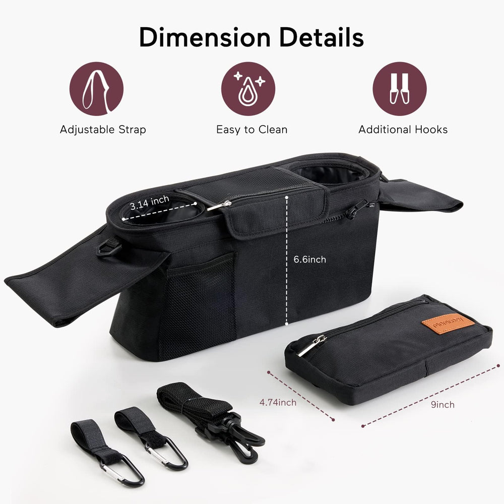 Momcozy stroller organizer is easy to clean, resisting stains after everyday use.