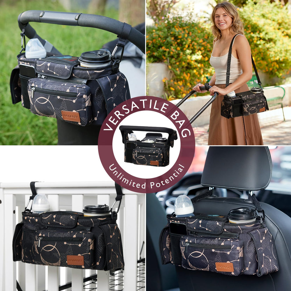 Momcozy universal stroller organizer partitions help organize items in reach