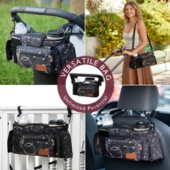 Momcozy universal stroller organizer partitions help organize items in reach