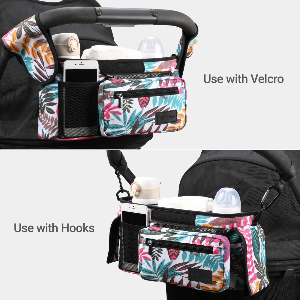 Momcozy universal stroller organizer on-the-go shoulder carry design supports easy transport