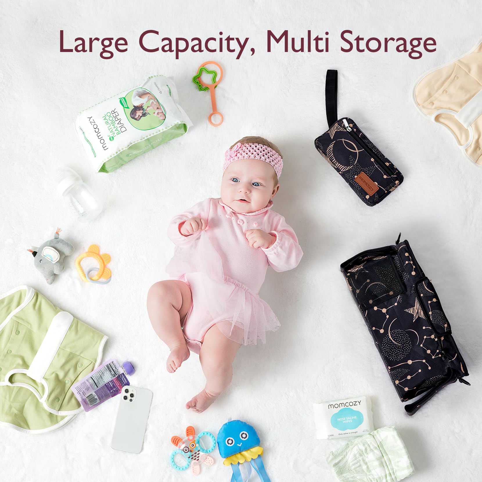 Momcozy universal stroller organizer shoulder strap enables hands-free carrying