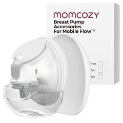 Momcozy upgraded M9 pump parts front view for quick compatibility checks.
