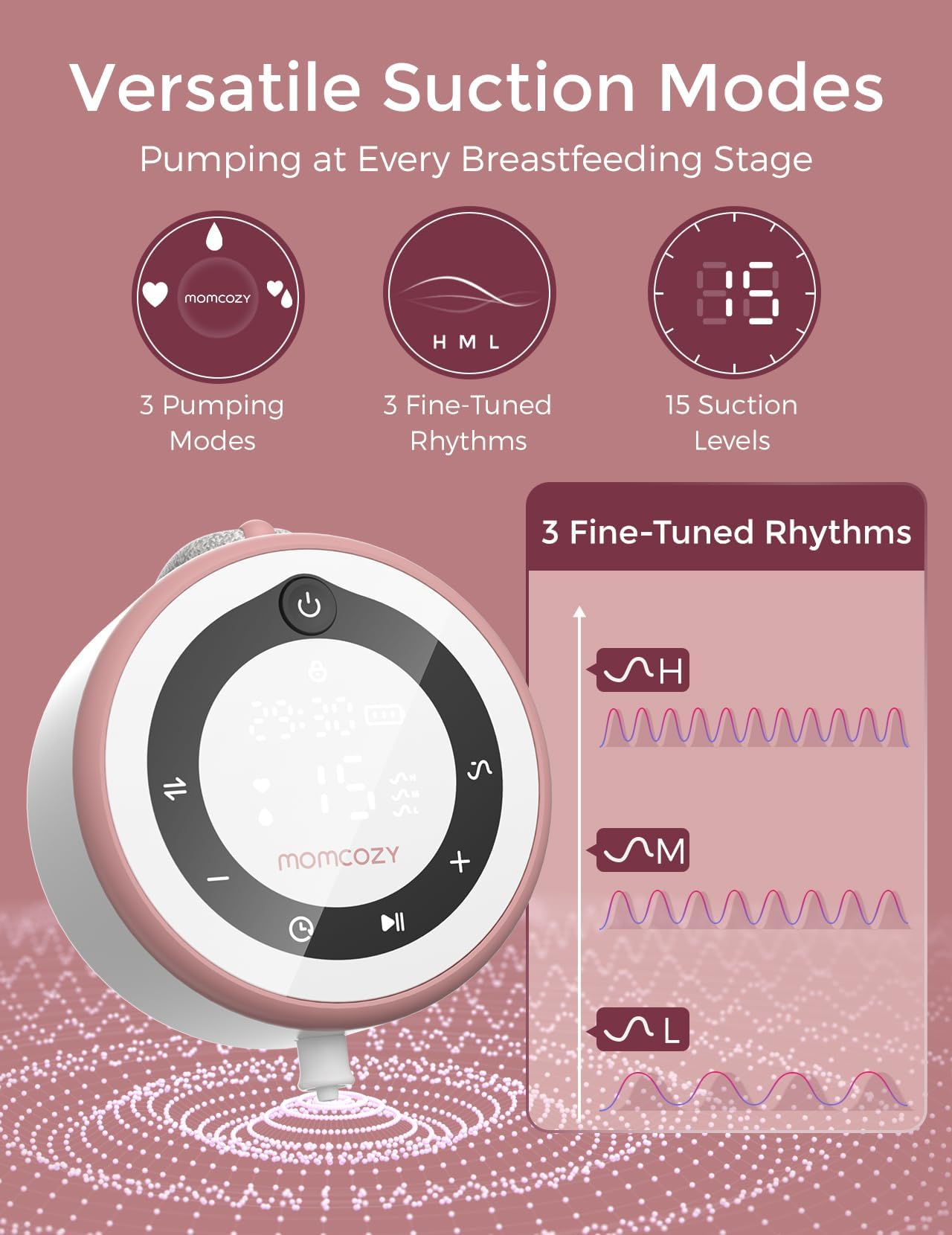 Momcozy V1 Pro smart timer enables hands-free pumping while you multitask.