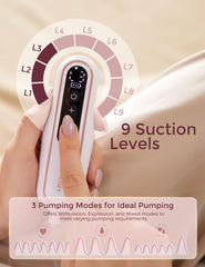Momcozy V2 Pro integrated collection cup keeps milk tidy during sessions.
